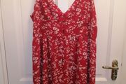 Red and white floral dress size 18 to 20
