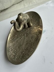Vintage Seba England Silver-Plated Elephant Ring Holder / Trinket Dish