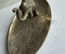 Vintage Seba England Silver-Plated Elephant Ring Holder / Trinket Dish