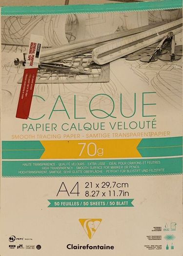 Smooth Tracing Paper  Calque Veloute A4 50 Sheets (17 Remaining)