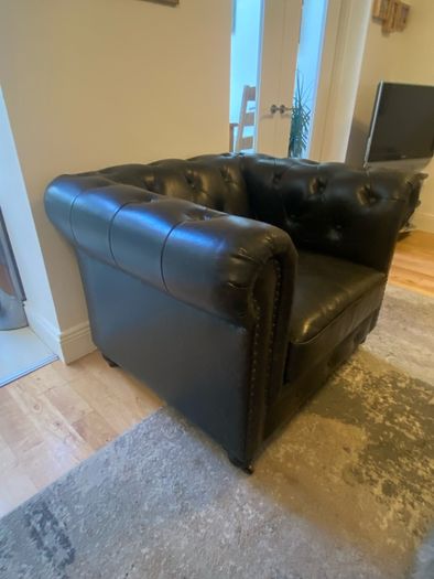 Chesterfield style leather armchair