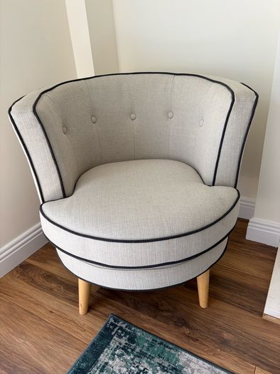 Matching Pair of Upholstered Tub Chairs