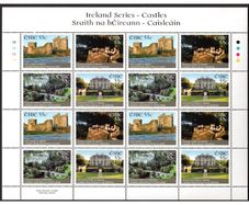 2007 Ireland: Ireland Series - Castles (Trim Castle, Dunluce Castle, Lismore Castle & Portumna Castle) Commemorative Stamp Sheetlet Plate 1B1B1B1B Mint Never Hinged (MNH)