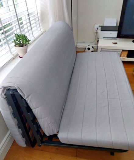 IKEA 2-Seat Sofa-Bed (Black & White Geometric)