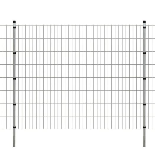 2D Garden Fence Panels & Posts 2008x830 mm 10 m Silver