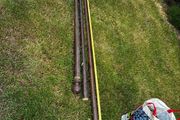 Walnut coloured curtain poles