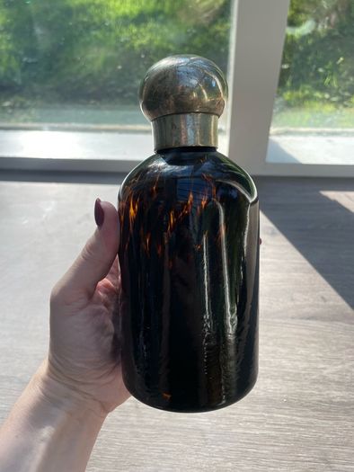 Vintage Amber Tortoiseshell Glass Dressing Table or Vanity Set of 6 Pieces