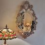 Murano Glass Pink Flowers Large Venetian Triple Bevelled Wall Mirror Made in Italy Image 7