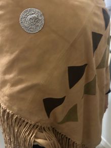 Anna Trzebinski Stunning Cashmere & Suede Wrap