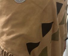 Anna Trzebinski Stunning Cashmere & Suede Wrap