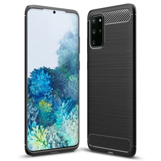 Samsung Galaxy S20 Plus Case Cover Carbon Fiber Design Shockproof Black Armor - FHT03SMK3