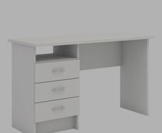 White wooden desk with drawers
