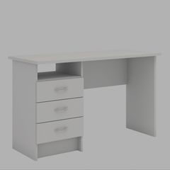 White wooden desk with drawers