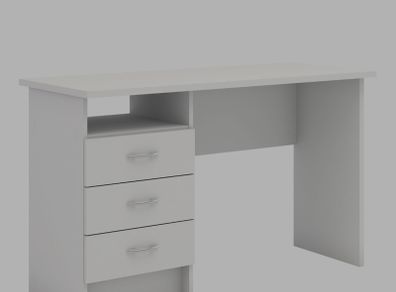 White wooden desk with drawers