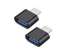 2pcs USB to Type-C OTG Adapters for Galaxy S10 S20 S21 Macbook HTC Huawei Xiaomi