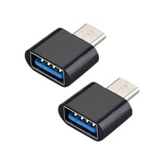 2pcs USB to Type-C OTG Adapters for Galaxy S10 S20 S21 Macbook HTC Huawei Xiaomi