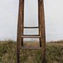 Vintage Rustic Wooden Bar Stool Image 3