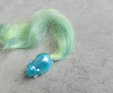 Vintage Mouse Lady Lovely Locks Pixietails Blue Bunny Green Hair Pixie Tail Clip