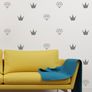 Diamond Crown Wall Decal, Diamond Crown Wall Decal, Diamond Crown Pattern, Girls Nursery, Princess Diamond Crown Decals, Gold Sticker, Monochrome Diamond Crown Patterns, Vinyl Decal Set, Wall Art Image 5