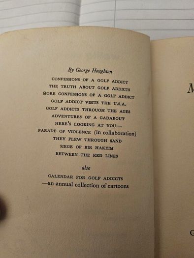 Golf On My Pillow. By George Houghton.  1960 Paperback In Good Condition.  See Photos For Same.