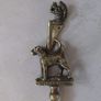 Antique French fireplace set 1950s features handles with various figures with animal finials Image 3