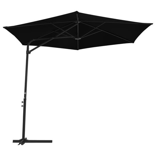 Outdoor Parasol with Steel Pole 300 cm Black