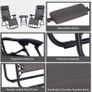 3pcs Folding Zero Gravity Chairs Sun Lounger Table Set w/ Cup Holders Reclining Garden Yard Pool, Dark Grey Image 2