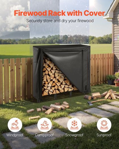 Covered Firewood Rack 122cm - 1/4 Cord