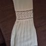 White crochet and pleated beach cover-up dress with a brown belt. Size 10 Image 4