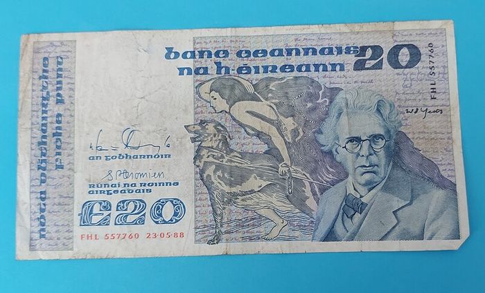 Irish 4 X 1980's  Twenty Pound "YEATS"  banknots in Fine  condition