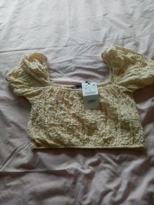 ladies Zara beige crop top size medium bnwt
