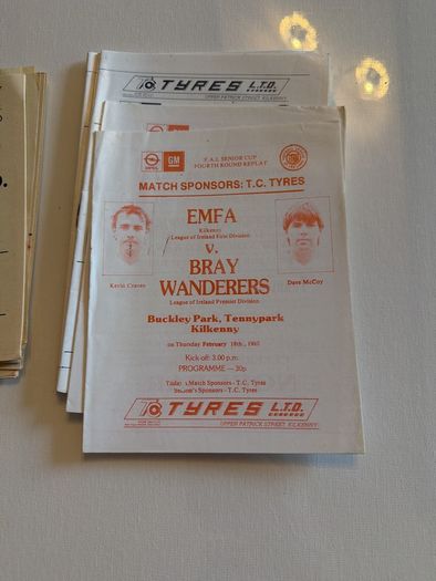 Opel League of Ireland. EMFA - Kilkenny. Match Programmes Bundle. 1980s. 19 in Total.