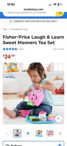 Fisher Price plastic Tea Set and shape sorting cake