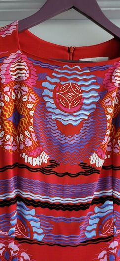 Peter Pilotto Red Abstract Dress Sz 10uk - Rrp 525 (new)