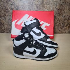 mens NIKE DUNK HI RETRO trainers runners Panda black and white Size UK 10 EU 45 BOXED