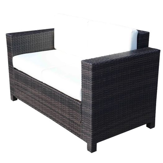 Wicker 2 Seater Rattan Sofa Outdoor Garden Wicker Weave Furniture Patio 2-Seater Double Couch Loveseat (FREE SHIPPING)