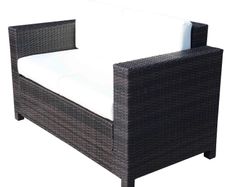 Wicker 2 Seater Rattan Sofa Outdoor Garden Wicker Weave Furniture Patio 2-Seater Double Couch Loveseat (FREE SHIPPING)