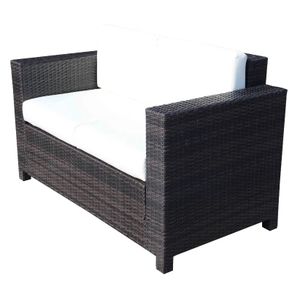 Wicker 2 Seater Rattan Sofa Outdoor Garden Wicker Weave Furniture Patio 2-Seater Double Couch Loveseat (FREE SHIPPING)