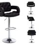 Mercury PU Swivel Faux Leather Breakfast Kitchen Bar Stool Pub Barstool (Black-PU) Image 5