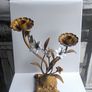 Antique 1930s French Botanical Gilt Metal & Porcelain Candelabra Image 2