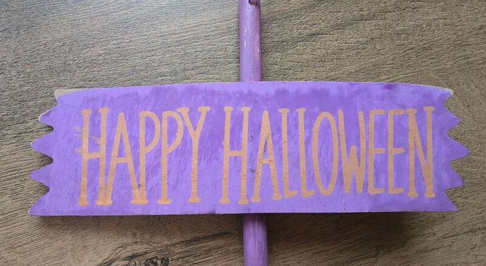 Halloween sign witch broom