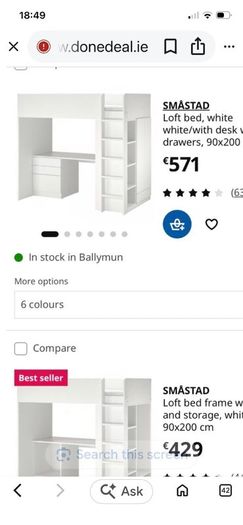 IKEA Loft desk bed