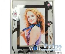 24533 Glass Photo Frame Pink Flowers