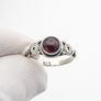 925 Vintage Sterling Silver Garnet Spiral Ring Image 6