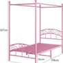 3ft Single Canopy Bed Frame with Ornate European Style Headboard & Footboard Image 2