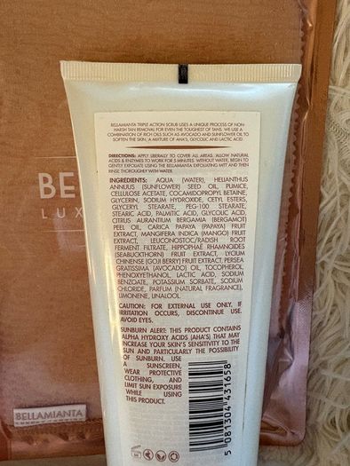 Bellamianta Tan mitt + body scrub