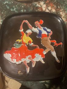 1950s French pottery signed free postage