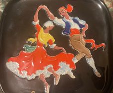 1950s French pottery signed free postage