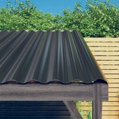 Roof Panels 12 pcs Galvanised Steel Anthracite 60x36 cm