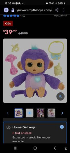Fingerlings Care Cuddles Monkey Plush Pet Sunny
